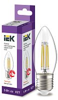 Лампа светодиодная C35 свеча прозрачная 5Вт 230В 3000К E27 серия 360° | код LLF-C35-5-230-30-E27-CL | IEK